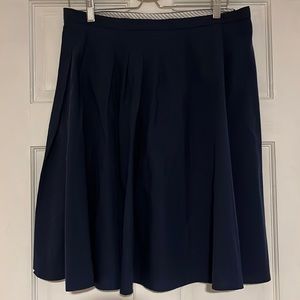 Navy knee length pleated skirt size 12- Brooks Brothers red fleece line